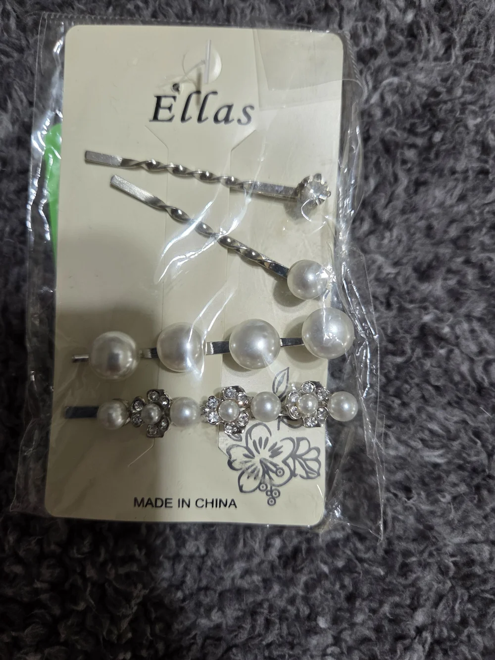 Ella Pearl and Crystal Hair Pin Set - Gold and Silver